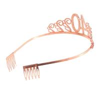 FUNOMOCYA Tiara Corona 40 in Lega e Pettini, Superficie Liscia e Brillante, Cerchietto Elegante per Festa di Compleanno 40 Anni e Ballo