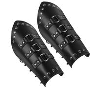 FUNOMOCYA Viking Cosplay Accessories Forearm Armor in Similpelle Nera, 2 Pezzi, Vestibilità Ergonomica, Simmetria Autentica, per Spettacoli e Giochi di Ruolo Medievali