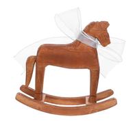 FUNOMOCYA Vintage Wood Rocking Horse Ornament Piccola Statua Legno Lisciata Mano per Decorazione Creativa da Tavolo e Pavimento per Camera e Ufficio
