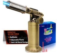 FunOwlet - Encendedor recargable de butano, soplete de metal de alta calidad con llama de precisión ajustable para cocina culinaria, crema brulee, soldadura industrial, gas no incluido, SW801
