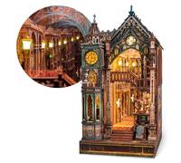 FUNPOLA Magic Library Book Nook Kit - Puzzle 3D in legno con specchio infinito LED - Decorazione fai-da-te per libreria, miniatura creativa per bambini e adulti (Pagine sussurranti)
