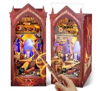 FUNPOLA Puzzle 3D in legno Accademia Magica Book Nook Kit - Inserto da libreria con luci LED e controllo a bacchetta - Decorazione fai-da-te, regalo per bambini e adulti (Magic Academy)