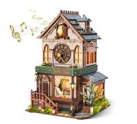 FUNPOLA Puzzle 3D in legno Casa in miniatura con suono di cucù - Modello meccanico fai-da-te di orologio a cucù, decorazione per la casa, regalo artigianale unico per adulti e ragazzi (Casa del Cucù)