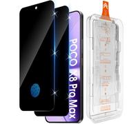 Funrae 2 pellicole protettive per Xiaomi Mi Poco X8 Pro Max 5G per pellicola protettiva in vetro temperato per protezione della privacy, senza bolle [installazione automatica], durezza 9H