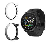 Funrae Custodia Compatibile con Suunto RACE S [2 Pezzi], Cover Protettiva Telaio Rigida PC [Con Vetro Temperato] HD Clear Anti-Graffio Protezione Case - Trasparente&Nero