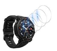 Funrae Pellicola Protettiva per Amazfit T-Rex 3 Pro 48 mm, [4 Pezzi] 2.5D Proteggi Schermo in Vetro Temperato Copertura Completa Anti Graffio Senza Bolle HD Protezione Film - Transparente