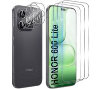 Funrae Pellicola Vetro Temperato per Honor 600 Lite 5G, 3 Pezzi Pellicola Fotocamera e 3 Pezzi Pellicola Protettiva, 9H HD Anti Graffi Trasparente Fotocamera Protezione Schermo