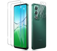 Funrae Pellicola Vetro Temperato per OPPO A5 4G/ 5G/ OPPO A5m, 2 Pezzi Pellicola Fotocamera e 2 Pezzi Pellicola Protettiva, 9H HD Anti Graffi Trasparente Fotocamera Protezione Schermo