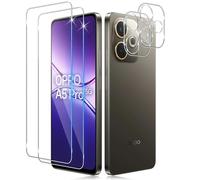 Funrae Pellicola Vetro Temperato per OPPO A5 Pro 4G/5G, 2 Pezzi Pellicola Fotocamera e 2 Pezzi Pellicola Protettiva, 9H HD Anti Graffi Trasparente Fotocamera Protezione Schermo