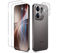 Funrae Pellicola Vetro Temperato per OPPO find X9 Pro, 2 Pezzi Pellicola Fotocamera e 2 Pezzi Pellicola Protettiva, 9H HD Anti Graffi Trasparente Fotocamera Protezione Schermo