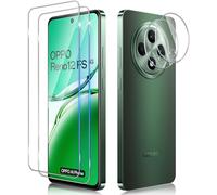 Funrae Pellicola Vetro Temperato per OPPO Reno 12 FS (5G/4G)/Reno 12F (5G/4G), 2 Pezzi Pellicola Fotocamera e 2 Pezzi Pellicola Protettiva, 9H HD Anti Graffi Trasparente Fotocamera Protezione Schermo