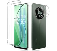 Funrae Pellicola Vetro Temperato per Realme 12 5G / Realme 12x 5G, 2 Pezzi Pellicola Fotocamera e 2 Pezzi Pellicola Protettiva, 9H HD Anti Graffi Trasparente Fotocamera Protezione Schermo