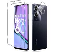 Funrae Pellicola Vetro Temperato per Realme Note 60 / Realme Note 60X, 2 Pezzi Pellicola Fotocamera e 2 Pezzi Pellicola Protettiva, 9H HD Anti Graffi Trasparente Fotocamera Protezione Schermo