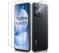 Funrae Pellicola Vetro Temperato per Realme Note 70T 70 T, 2 Pezzi Pellicola Fotocamera e 2 Pezzi Pellicola Protettiva, 9H HD Anti Graffi Trasparente Fotocamera Protezione Schermo