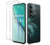 Funrae Pellicola Vetro Temperato per Realme P3 Lite, 2 Pezzi Pellicola Fotocamera e 2 Pezzi Pellicola Protettiva, 9H HD Anti Graffi Trasparente Fotocamera Protezione Schermo
