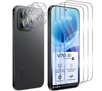 Funrae Pellicola Vetro Temperato per vivo V70 5G, 3 Pezzi Pellicola Fotocamera e 3 Pezzi Pellicola Protettiva, 9H HD Anti Graffi Trasparente Fotocamera Protezione Schermo