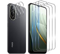 Funrae Pellicola Vetro Temperato per Xiaomi Poco C81 Pro 4G, 3 Pezzi Pellicola Fotocamera e 3 Pezzi Pellicola Protettiva, 9H HD Anti Graffi Trasparente Fotocamera Protezione Schermo