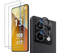 Funrae Pellicola Vetro Temperato per Xiaomi Redmi Note 13 5G, con Protezione Lente Fotocamera [2+1 PCS], 0,33mm Ultra Trasparente [Durezza 9H ] Protezione Schermo Pellicola Protettiva