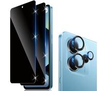 Funrae Privacy Pellicola Vetro Temperato per Xiaomi Redmi Note 14 4G, con Protezione Lente Fotocamera [2+1 PCS], 0,33mm Anti Spy [Durezza 9H ] Anti-Spia Protezione Schermo Pellicola Protettiva