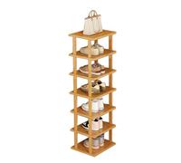 funrautz Scarpiera verticale stretta, scarpiera sottile in legno a 5/7/8 ripiani, salvaspazio, scarpiera alta per corridoio, camera da letto, angolo, piccolo spazio stretto, 7 ripiani
