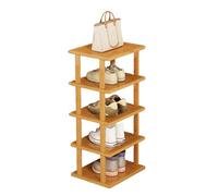 funrautz Scarpiera verticale stretta, scarpiera sottile in legno a 5/7/8 ripiani, salvaspazio, scarpiera alta per corridoio, camera da letto, angolo, piccolo spazio stretto, 5 ripiani