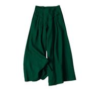 FUNRKLI Grande svasato vita alta slim nove punti pantaloni donna moda casual gamba larga semi elastico pantaloni larghi tinta unita