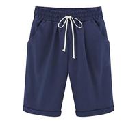 FUNRKLI Pantaloni Harem Larghi da Donna, Estivi, Oversize, Sportivi, sopra Il Ginocchio, Casual, Sottili, Traspiranti, Blu sc