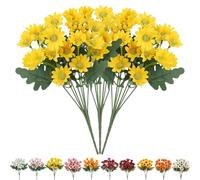 Funsdecor Mums, Artificial Outdoor Sunset Mums Flowers, Resistant, Waterproof, Never Faded, Look Real, Reflecting Autumn Vibe (Yellow B)
