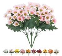 Funsdecor Mums, Artificial Outdoor Sunset Mums Flowers, Resistant, Waterproof, Never Faded, Look Real, Reflecting Autumn Vibe (Pink B)