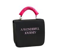 FUNSEED Beauty case da donna, alla moda, pieghevole, con gancio da appendere, borsa da toilette portatile per viaggi d'affari, nero, Borsa da toilette portatile con gancio pieghevole