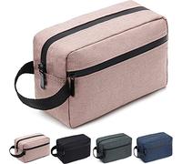 FUNSEED Beauty case da viaggio per donne e uomini, borsa da barba per accessori da toeletta, borse pieghevoli con manico per cosmetici, pennelli e strumenti, rosa