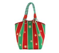 FUNSEED Borsa a secchiello in maglia di poliestere con motivo natalizio da uomo e da donna, adatta per riporre tutti i giorni e per, Stella a cinque punte