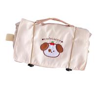 FUNSEED Borsa cosmetica da donna, borsa organizer multiuso pieghevole in nylon, borsa da viaggio portatile di grande capacità, Multicolore, Small, beige