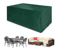 Funshot Copertura per mobili da giardino, impermeabile, grande, rettangolare, per tavolo e sedie, antivento, anti-UV, copertura per mobili da giardino in rattan, 300 x 250 x 90 cm