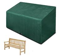 Funshot Garden Bench Covers Waterproof Outdoor Patio Bench Cover 2 Seater, Garden Seat Cover, Bench Covers with Drawstring, Anti UV Wind Waterproof (Green-pe, 134 x 66 x 63/89cm)