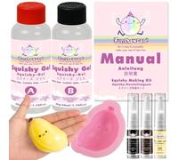 FUNSHOWCASE Kit fai da te con silicone liquido per squishy a forma di frutta, banana, con stampo in silicone e pasta colorata