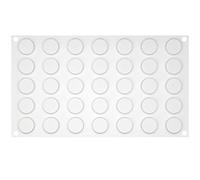 FUNSHOWCASE Mini vassoio rotondo della muffa del silicone del disco per cavità 2.3x2.3x0.4 cm 35 cavità