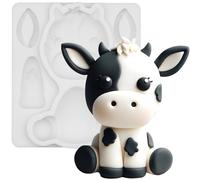 FUNSHOWCASE Stampo per fondente a forma di mucca, animale della fattoria, topper per torta, altezza 8,4