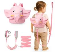 Funsland Camminare Bambini Guinzaglio Zaino: 3 in 1 regolabile, con guinzaglio anti-smarrimento da polso, borsa, chiave e serratura. Sicuro per bambini 1-3 anni, perfetto per viaggi/uscite(Rosa)