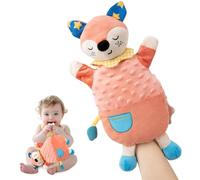 Funsland Doudou Giochi Neonato 0-3 mesi, Dudu Peluche Neonati Volpe, Marionetta a Mano, Morbido con Ｍassaggiagengive, Giocattoli Regalo Nascita, Regali Neonata Femmina Maschio