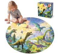 Funsland Puzzle Bambini 3 Anni, 70 Pezzi Puzzle del Mondo dei Dinosauri, Giochi per Bambini Puzzle Cartone Materiale, Regalo Bambina per Feste di Compleanno 4 5 6 7 8 9 10 Anni