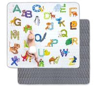 Funsland Tappeto Gioco Bambini, 200x180cm Tappetino Neonato Impermeabile, Pieghevole Morbido & Spessa Tappeto Tummy Time Neonati, Alfabeto Animale Tappeto Gioco Sensoriale per Bambini 1 2 3 Anni