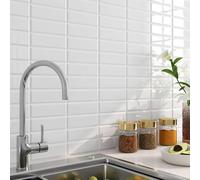 FunStick 15 Pezzi 30×30CM Piastrelle Adesive Cucina 3D Paraschizzi Adesivo Muro Adesivi per Piastrelle Bianco Mattonelle Autoadesive Bagno Lavanderia Impermeabile Mattonelle Adesive Rettangolari 3D
