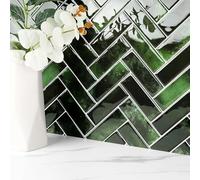 FunStick 30CMx30CM Piastrelle Adesive Cucina Verde Scuro Adesivi Murali per Piastrelle Bagno 3D Paraschizzi Adesivo Muro Lavabile Mattonelle Adesive Cucina Verde Pannelli Adesivi per Pareti 15 pezzi