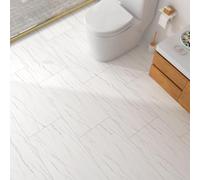 FunStick 30X60CM 15 Piastrelle Adesive Pavimento Bagno Effetto Marmo Bianco Adesivi per Piastrelle Pavimento PVC Adhesivo Soggiorno Camera da Letto Marmo Decorativi Rivestimento Mattonelle Adesive