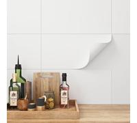 FunStick 30X60CM 15 Piastrelle Adesive Pavimento Bianco Pavimenti PVC Adesivi Rivestimento Pavimento Adesivo Bagno Soggiorno Lavabile Bianco Mattonelle Adesive Pavimento Cucina in Vinile Piastrelle