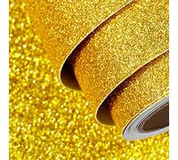 FunStick 40CM×6M Carta Adesiva per Pareti Camera da Letto Oro Glitter Carta da Parati Bambini Rotolo Cameretta Fantasie Oro Pellicola Adesiva Colorata per Rivestire Mobili Cucina Salotto Decorativa