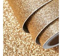FunStick 40CM×6M Carta da Parati Glitterata Adesiva Oro Moderna Foglia Oro Decorazione Muro Carta Adesiva per Rivestire Mobili Bambini Fantasia Rivestimento Parete Cassetti Pellicola Autoadesiva