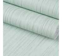 FunStick 40CMX6M Carta da Parati Adesiva Effetto Lino Testurizzato Carta da Parati Autoadesiva Verde Menta Rivestimento Adesivo per Mobili Camera da Letto Armadio Pellicola Adesiva per Mobili Verde