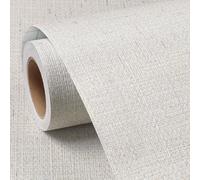 FunStick Carta da Parati Adesiva Muro Bianco Beige Neutro Strutturata Adesivi Murali Camera da Letto Soggiorno Carta Adesiva per Mobili Bianca e Beige Rivestimento Parete Bagno Effetto Tessuto 40CMx2M